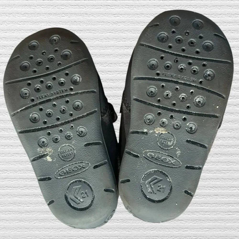 Geox Respira 5.5 Infant Baby  Shoes Trainers Bow Rhinestone Gray Leather